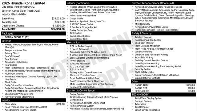 2026 Hyundai KONA Limited
