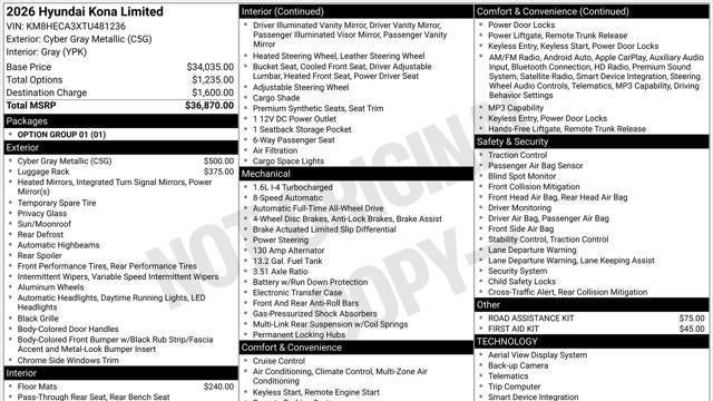 2026 Hyundai KONA Limited