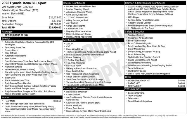 2026 Hyundai Kona - $26,950