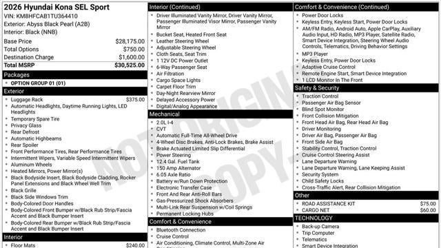 2026 Hyundai KONA SEL Sport
