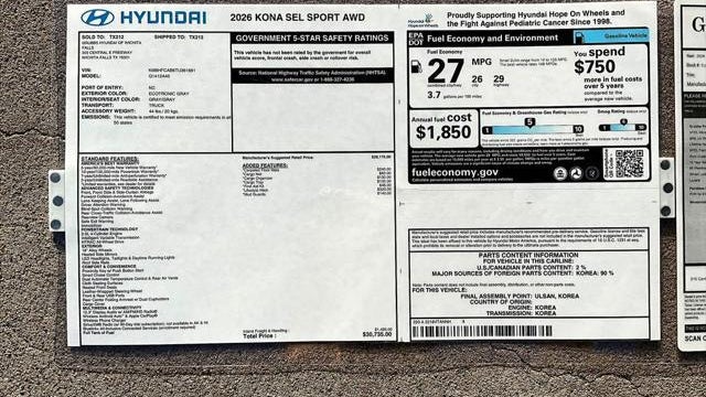 2026 Hyundai KONA SEL Sport