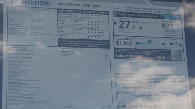 2026 Hyundai KONA SEL Sport