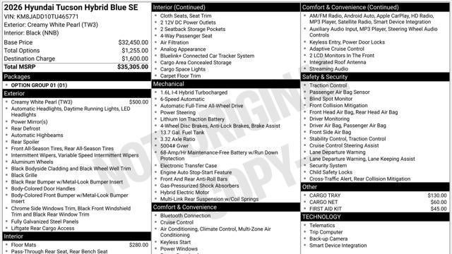2026 Hyundai TUCSON Hybrid Blue SE