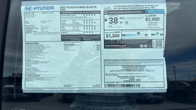 2026 Hyundai TUCSON Hybrid Blue SE