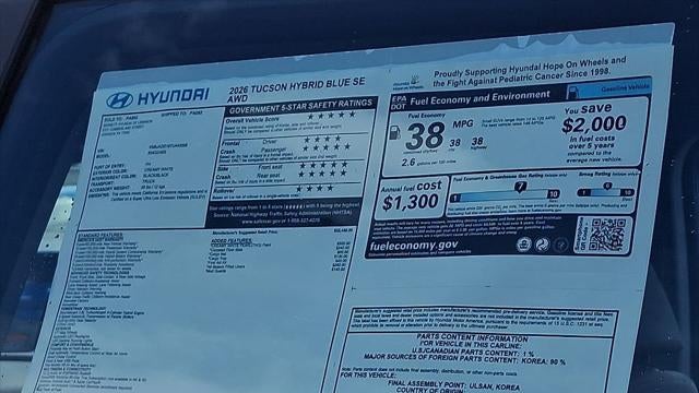 2026 Hyundai TUCSON Hybrid Blue SE