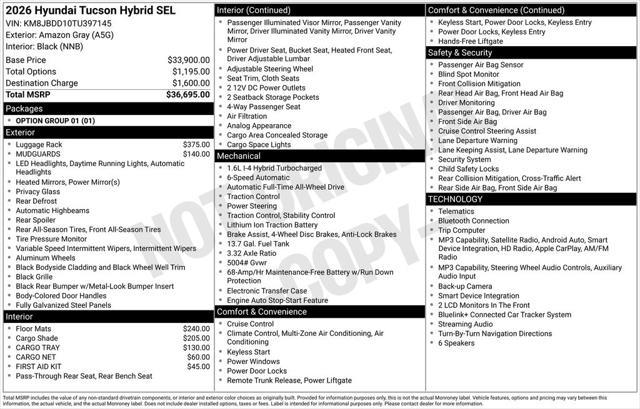 2026 Hyundai Tucson - $32,728