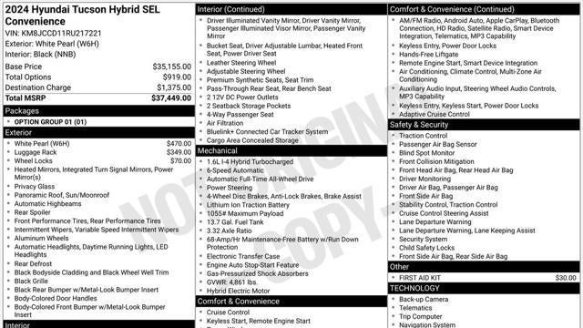 2024 Hyundai TUCSON Hybrid SEL Convenience
