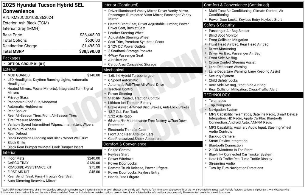 2025 Hyundai Tucson - $33,387