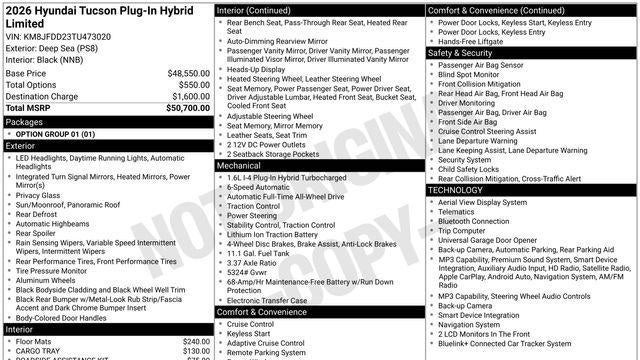 2026 Hyundai TUCSON Plug-in Hybrid Limited