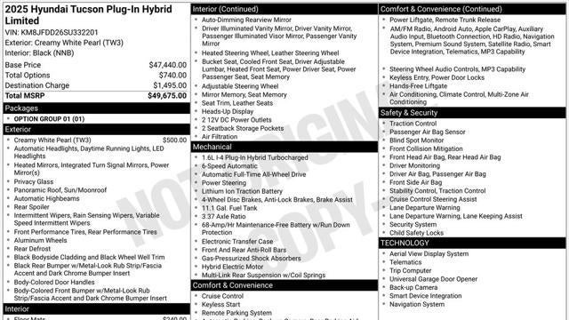 2025 Hyundai TUCSON Plug-in Hybrid Limited