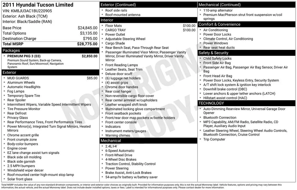 2011 Hyundai TUCSON Limited — photo 1 of 1