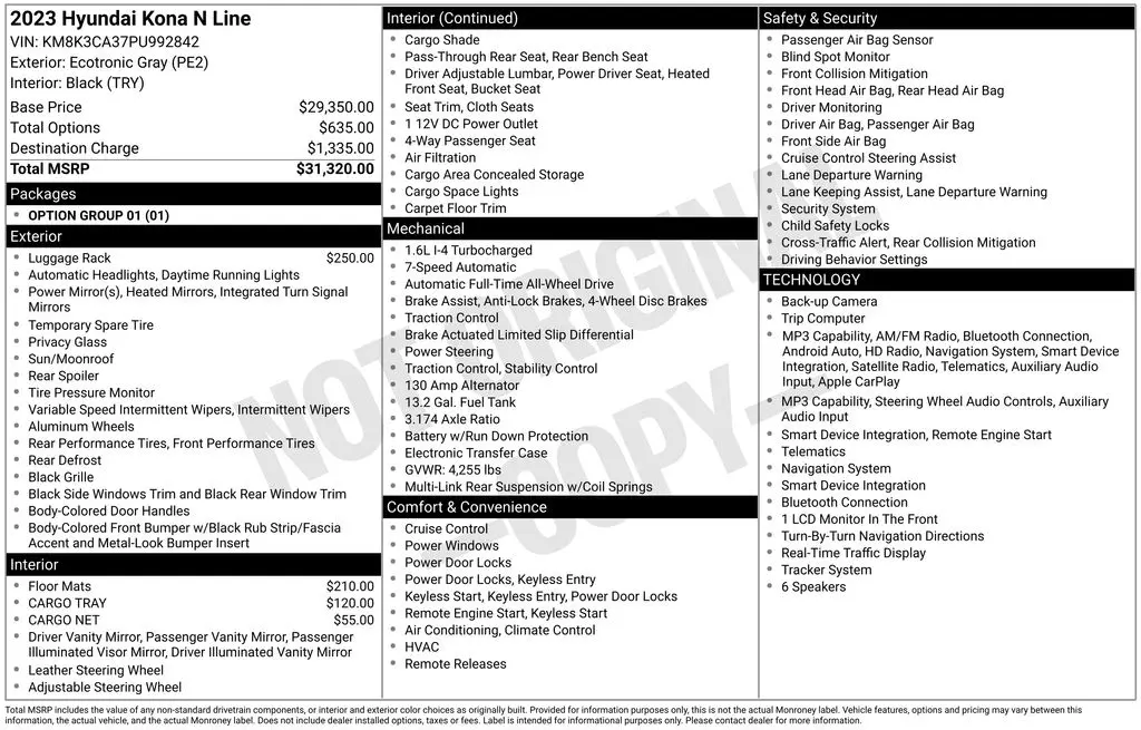 2023 Hyundai Kona - $21,607