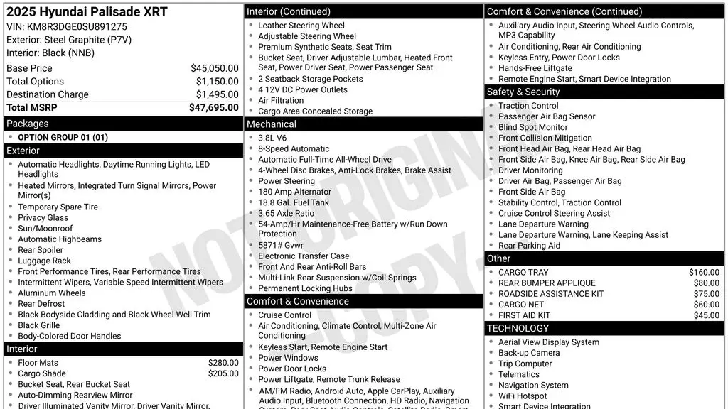 2025 Hyundai PALISADE XRT