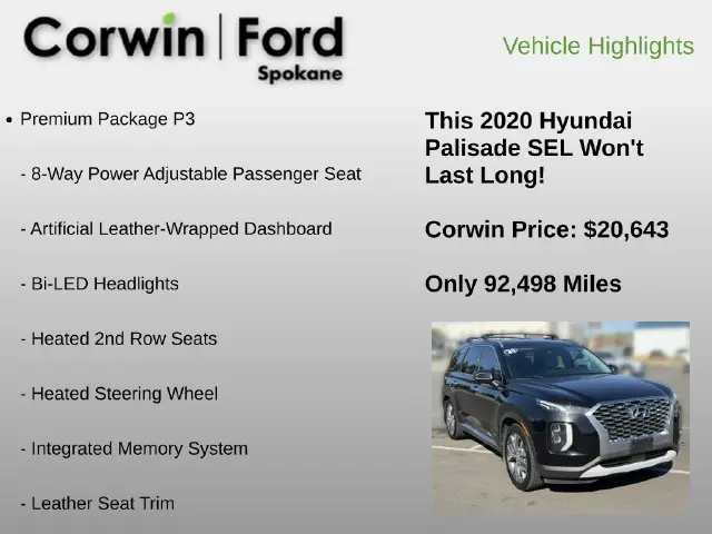 2020 Hyundai Palisade - $20,643