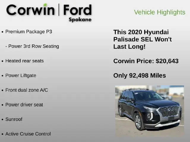 2020 Hyundai Palisade - $20,643