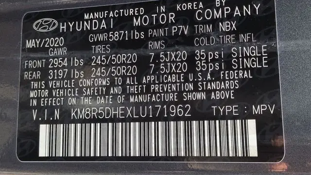 2020 Hyundai PALISADE Limited