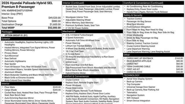 2026 Hyundai PALISADE Hybrid SEL