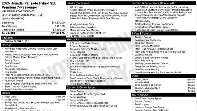 2026 Hyundai PALISADE Hybrid SEL
