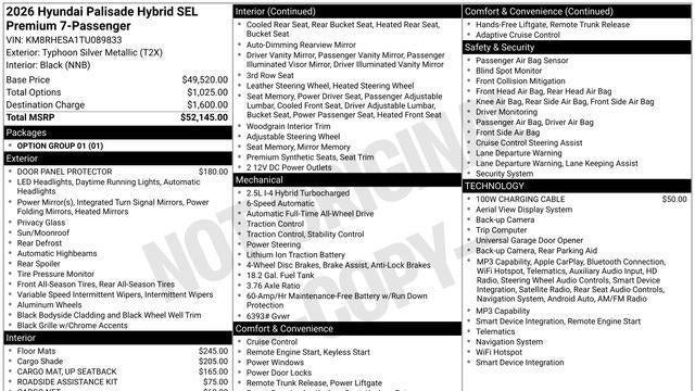 2026 Hyundai PALISADE Hybrid SEL