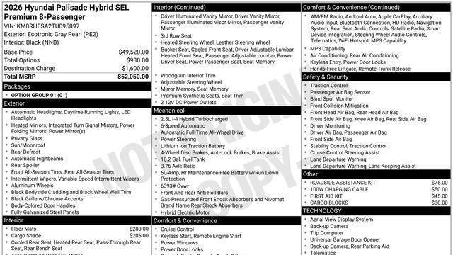 2026 Hyundai PALISADE Hybrid SEL