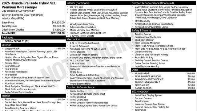 2026 Hyundai PALISADE Hybrid SEL
