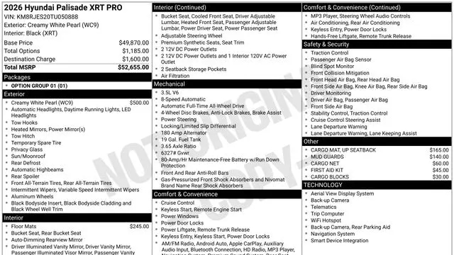2026 Hyundai PALISADE XRT Pro