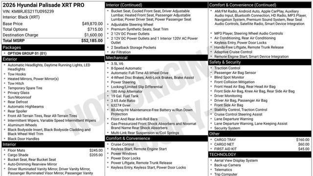 2026 Hyundai PALISADE XRT Pro