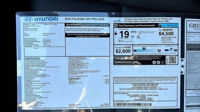 2026 Hyundai PALISADE XRT Pro