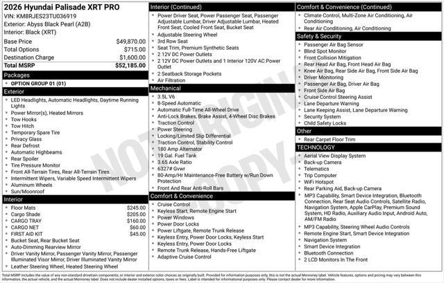 2026 Hyundai Palisade - $44,009