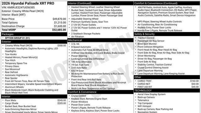 2026 Hyundai PALISADE XRT Pro