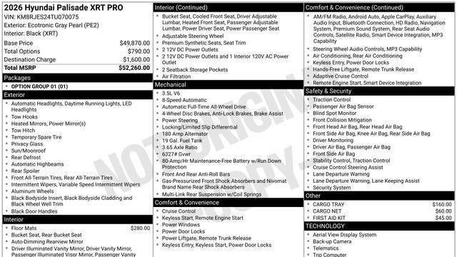 2026 Hyundai PALISADE XRT Pro