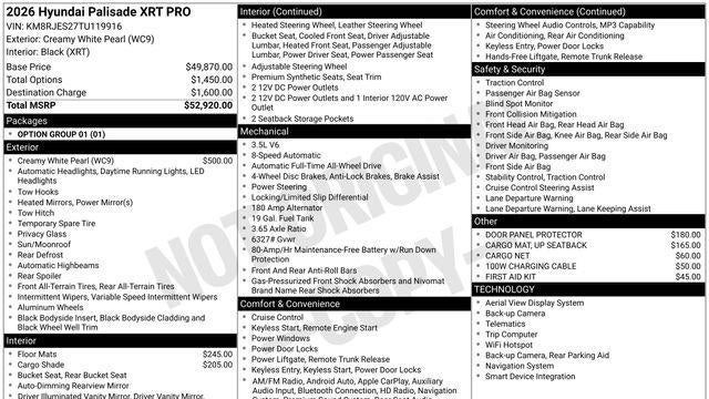 2026 Hyundai PALISADE XRT Pro