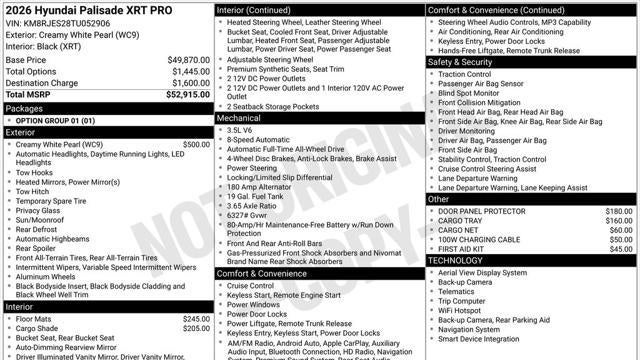 2026 Hyundai PALISADE XRT Pro