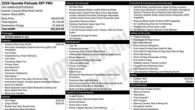 2026 Hyundai PALISADE XRT Pro