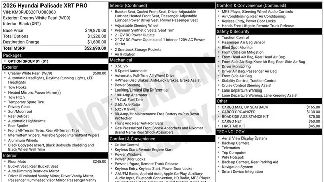 2026 Hyundai PALISADE XRT Pro