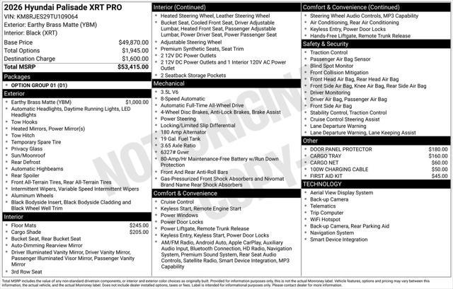2026 Hyundai Palisade - $49,960