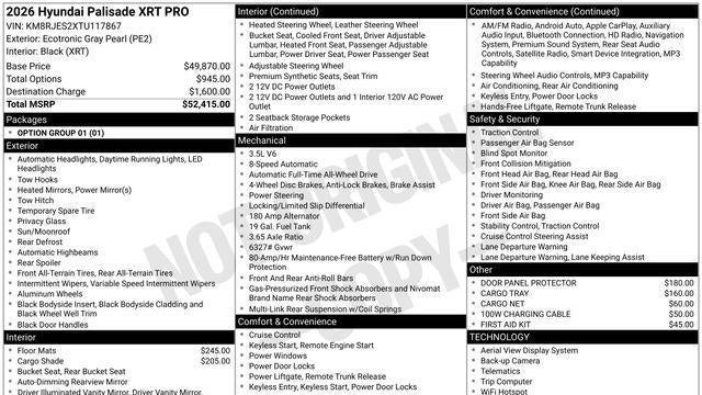 2026 Hyundai PALISADE XRT Pro