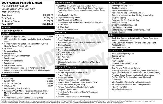 2026 Hyundai Palisade - $41,859