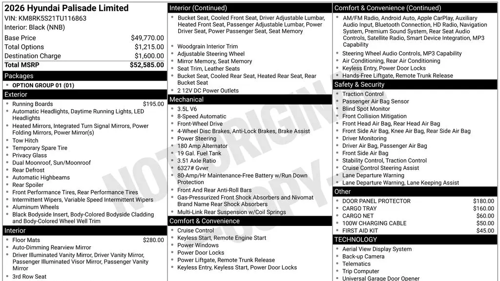 2026 Hyundai PALISADE Limited