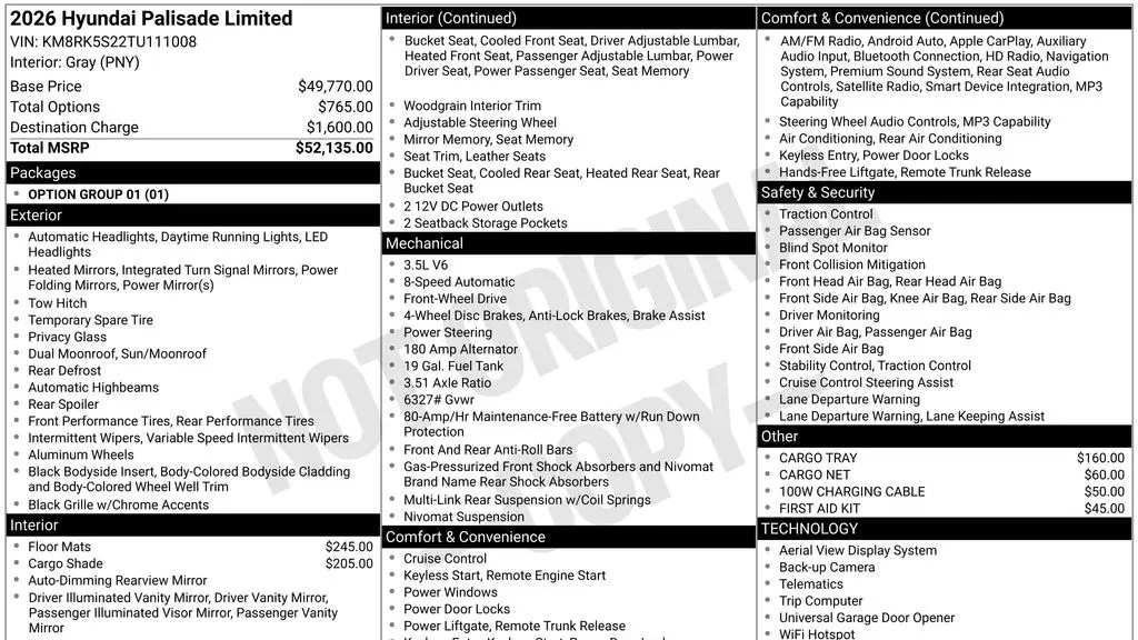 2026 Hyundai PALISADE Limited