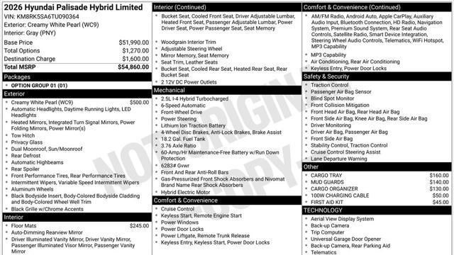 2026 Hyundai PALISADE Hybrid Limited