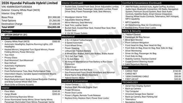 2026 Hyundai PALISADE Hybrid Limited