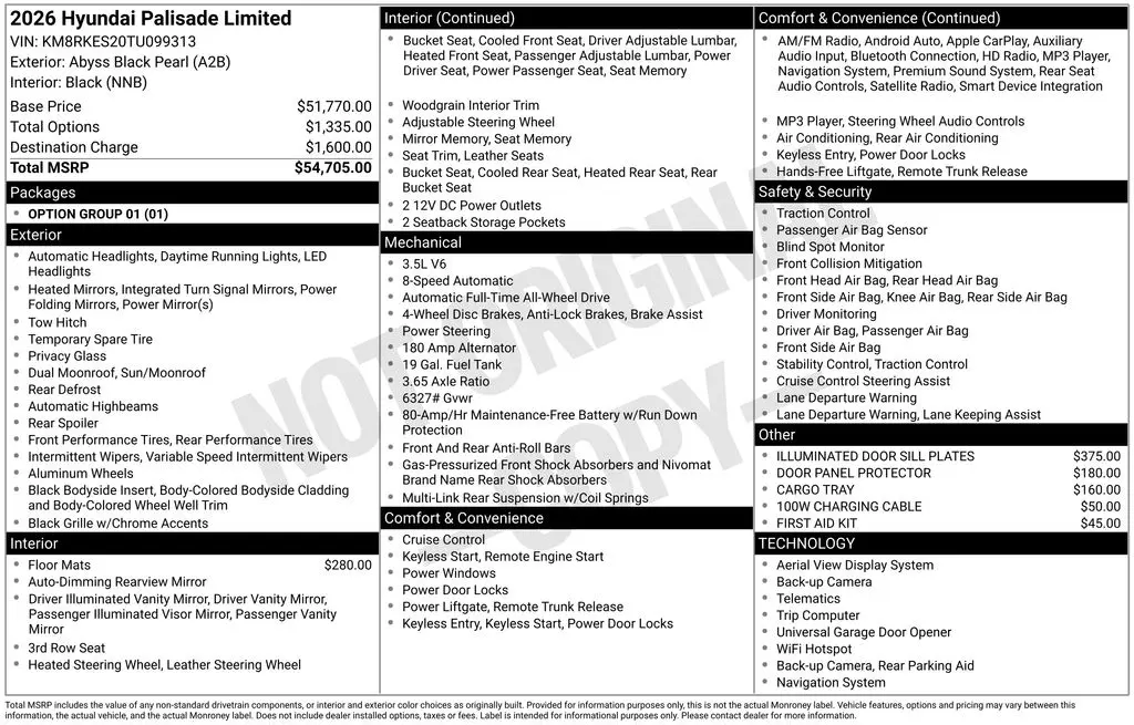 2026 Hyundai Palisade - $46,100