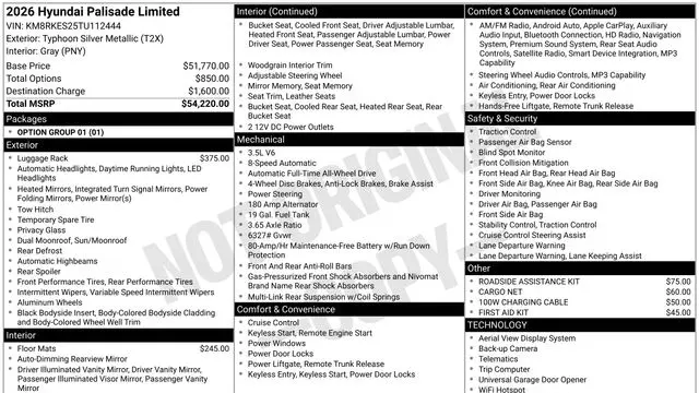Preowned 2026 Hyundai PALISADE Limited for Sale