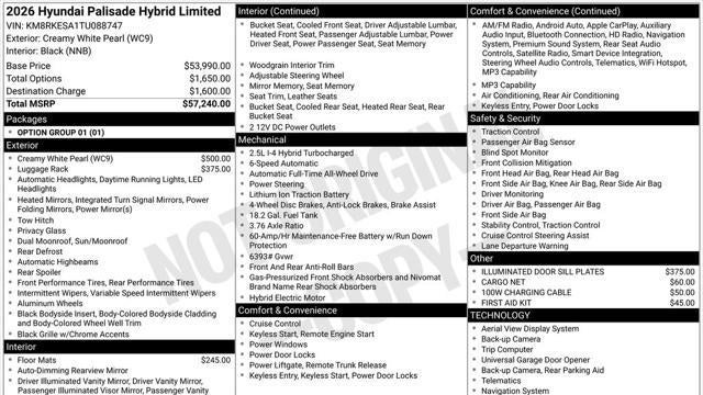 2026 Hyundai PALISADE Hybrid Limited