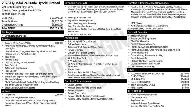 2026 Hyundai PALISADE Hybrid Limited