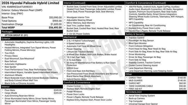 2026 Hyundai PALISADE Hybrid Limited