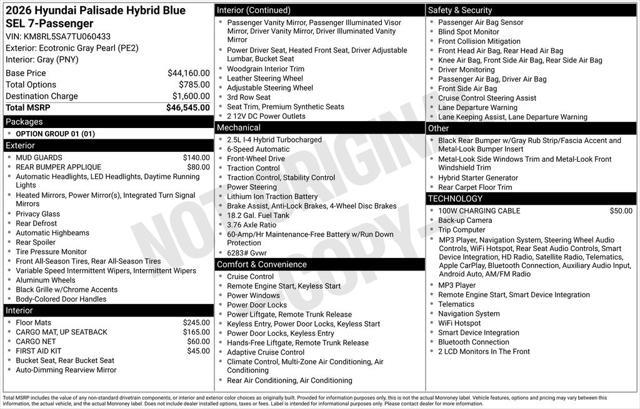 2026 Hyundai Palisade - $40,300