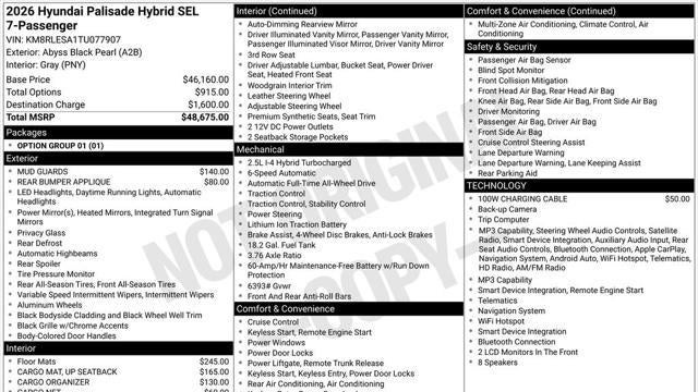 2026 Hyundai PALISADE Hybrid SEL