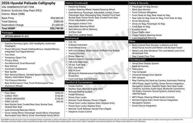 2026 Hyundai Palisade - $51,635